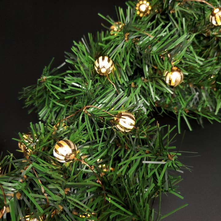 LumaBase - Wholesale String Lights - Battery Operated LED Mini String Lights with Gold Balls1