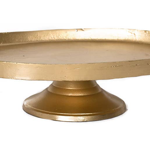 Gold Aluminum Oval Platter on Pedestal Large for wholesale by S.N.K. Home Decor