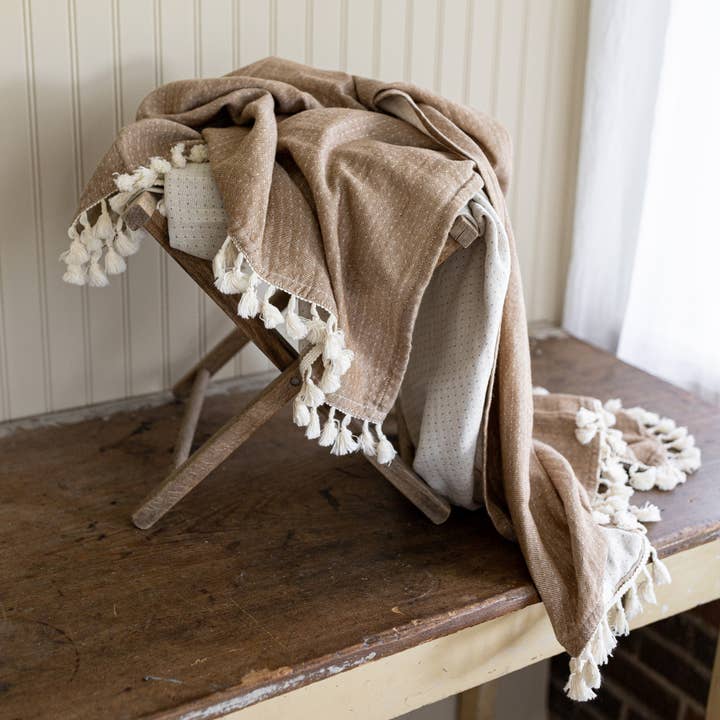 Bea Hand Woven Reversible Throw Blanket Fall Decor for wholesale by Foreside Home & Garden