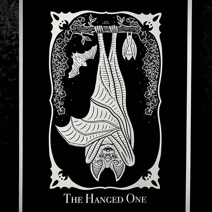 The Hanged One Tarot Print 8.5"x11" Letter Size, Gothic Art for wholesale by Soni Graves