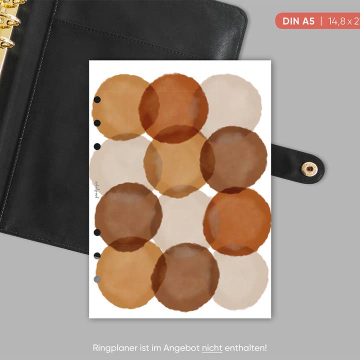 5 painéis de desenho “Nature” em conjunto para anéis planners - A5 - 14.8 x 21 cm por atacado de pen & pages