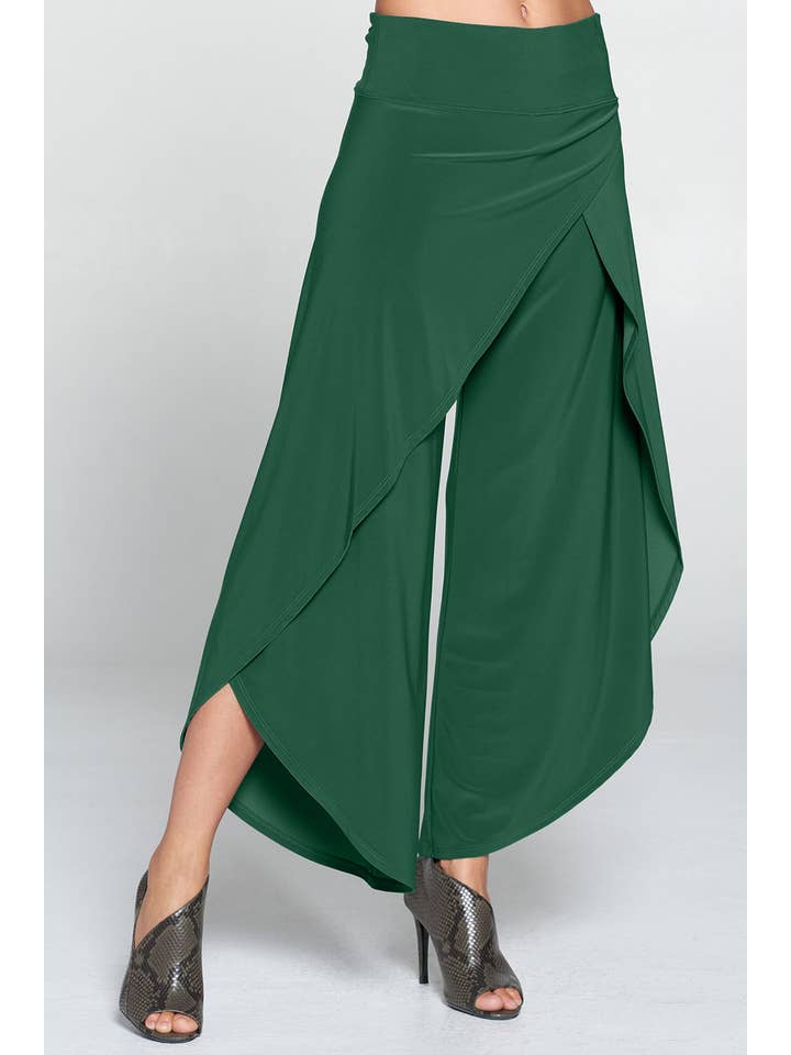 Focus Fashion - Vente Pantalon – femme - Pantalon à ourlet asymétrique - IT134