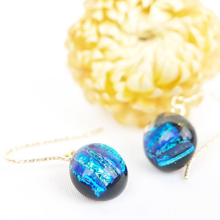 ”Ocean” glas och guldfyllda öronkrokar för wholesale av Sélestine