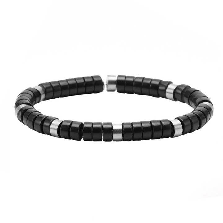 Black beaded bracelet for wholesale by SIXTY STONES