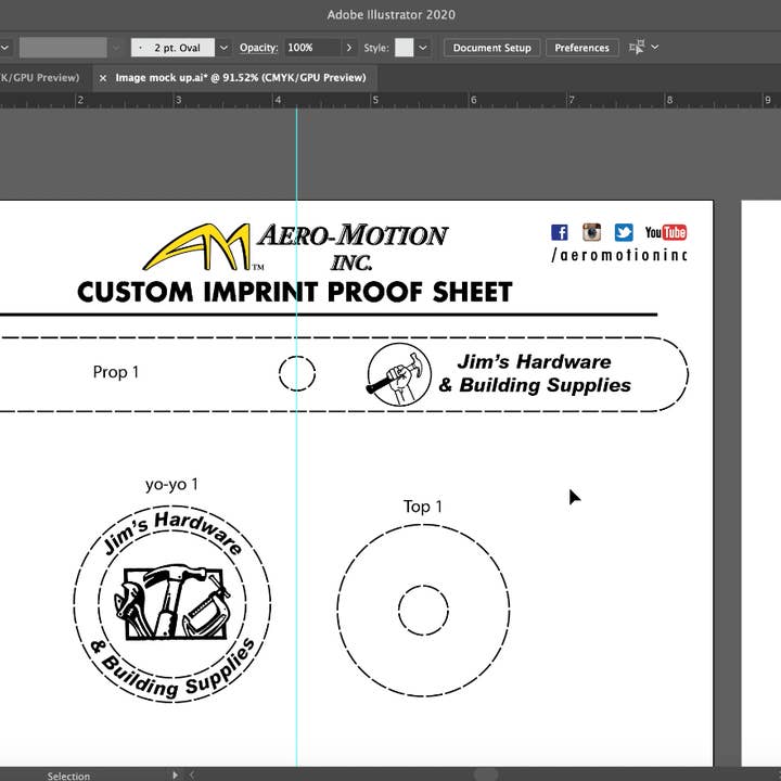 Custom Imprinting Plate Setup Fee - Includes 2 images for wholesale by Aero-Motion, Inc.