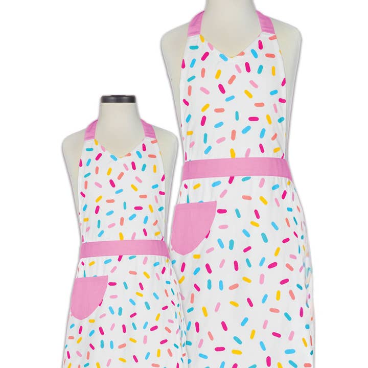 Sprinkles Adult and Youth Apron Set - Matching Gift Set for wholesale by Handstand Kitchen