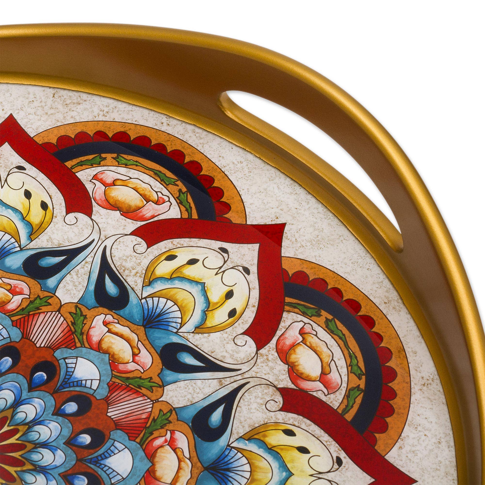 NOVICA - Wholesale Serving Tray - Novica Handmade Healing Mandala Reverse-Painted Glass Tray2