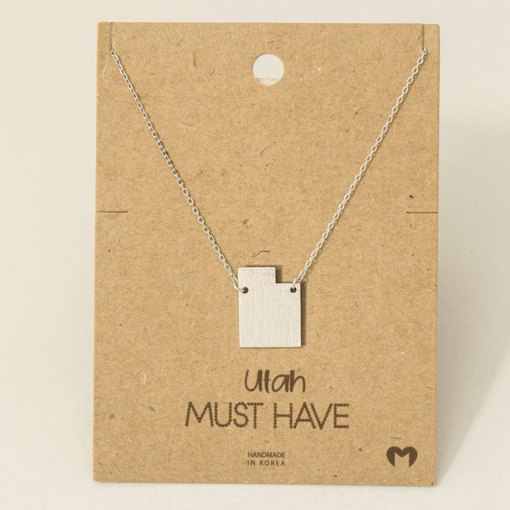 Fame Accessories - Wholesale Pendant/Charm Necklace - Utah State Pendant Necklace4
