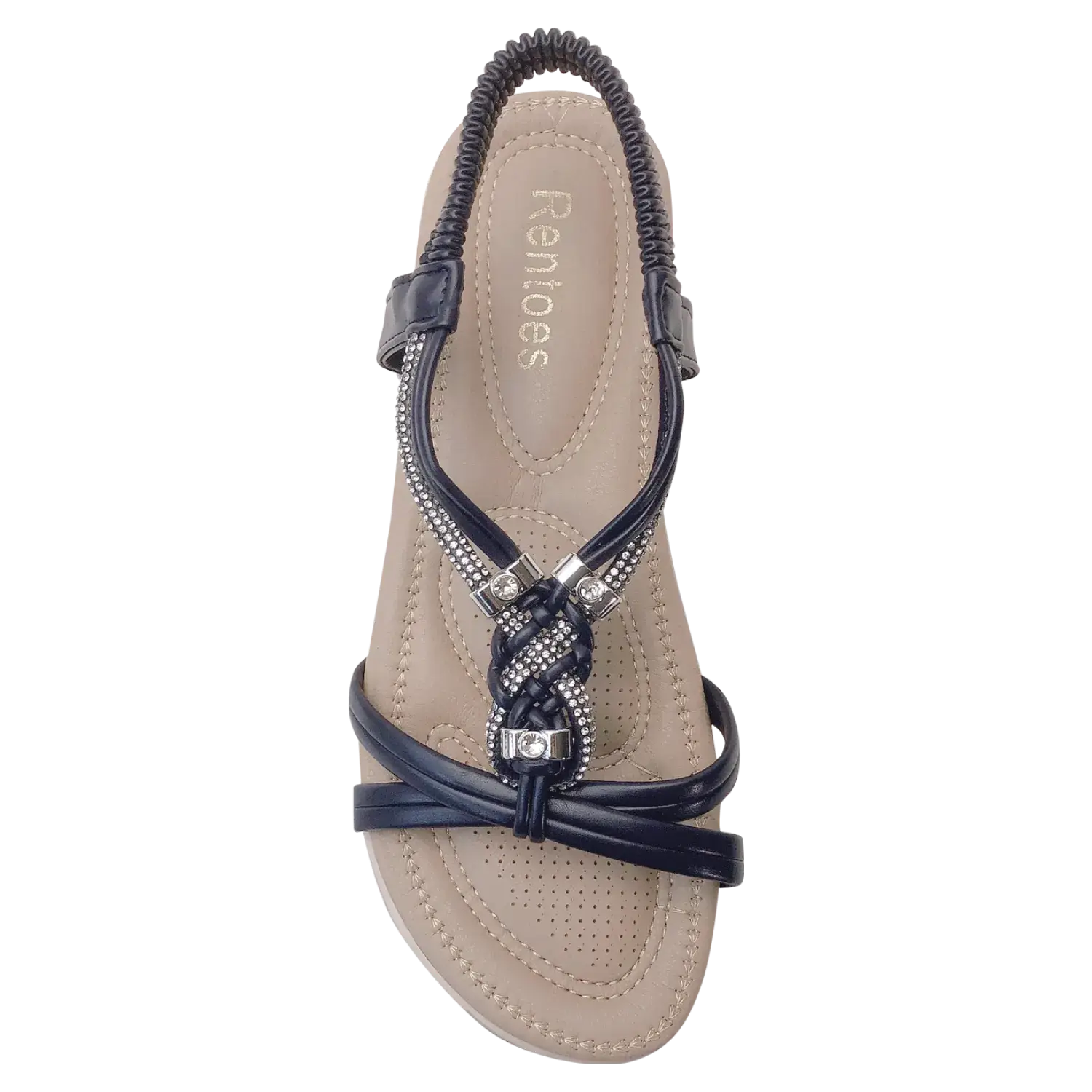 Rentoes – wholesale Sandals – Women's – Elegant Crystal Woven Summer Comfort Sandals V12001