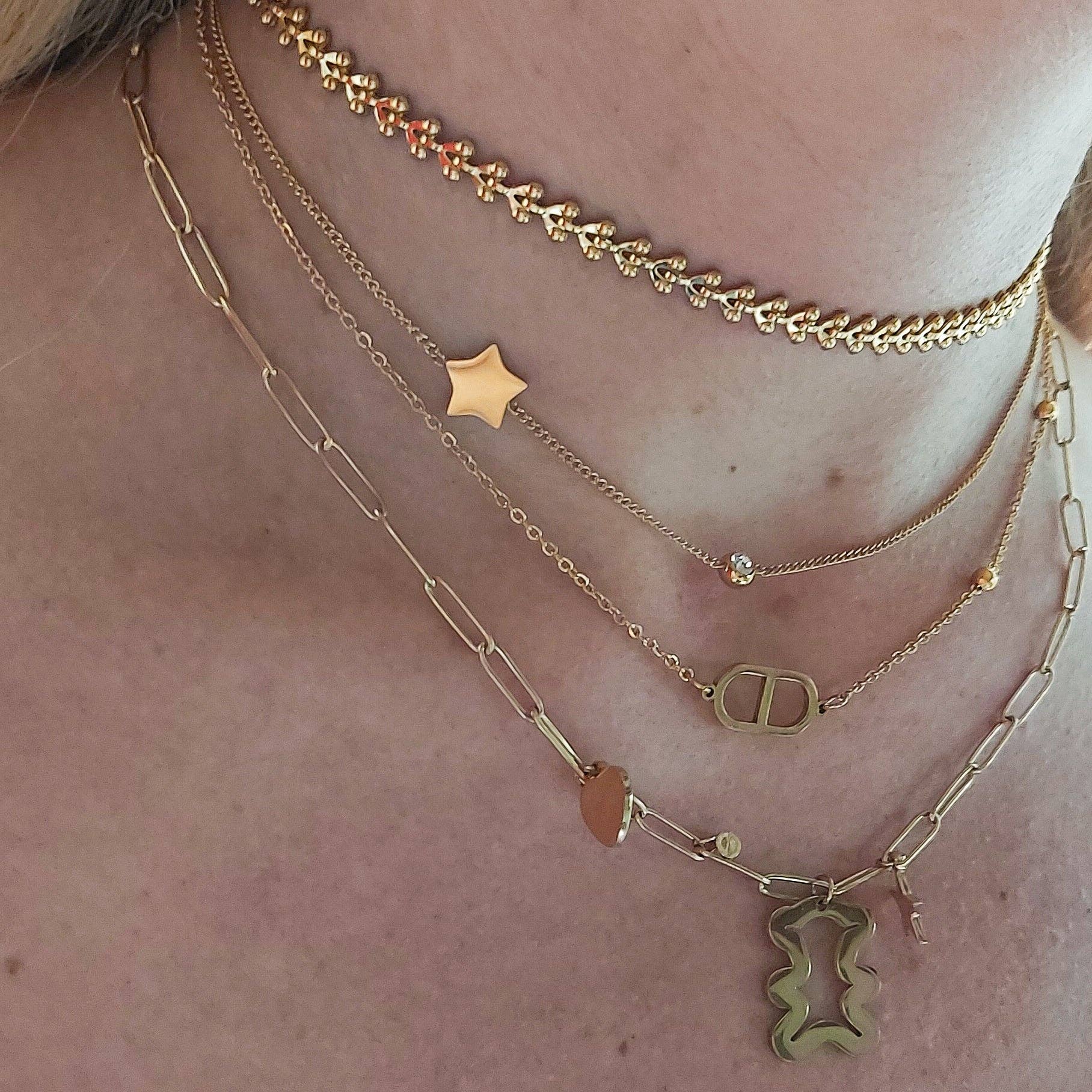 Daemon srls - Venta al por mayor Juegos de joyas - ELLIE ~ Conjunto de 3 collares combinados en acero inoxidable6