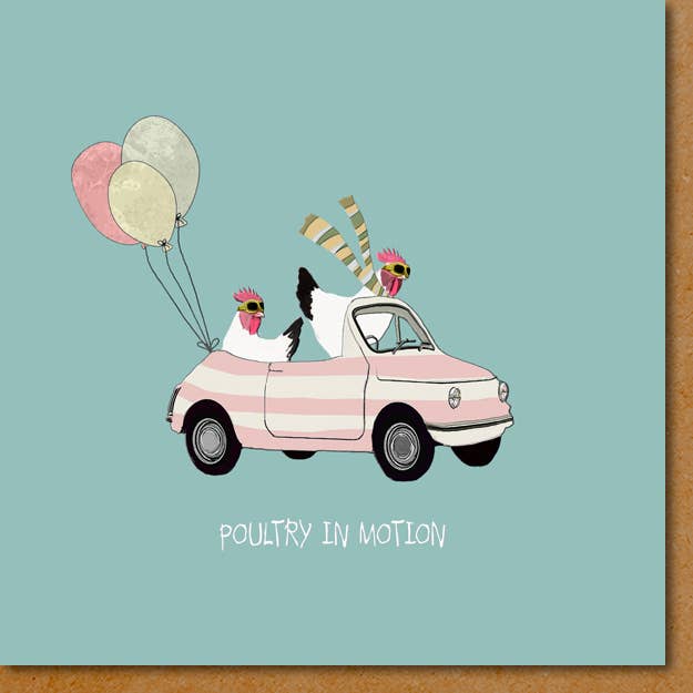 Animal046 ... Poultry in motion Greeting Card for wholesale by Sally Scaffardi Design