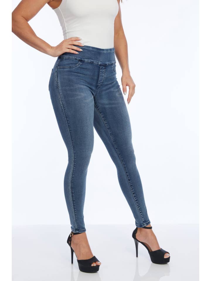 LIOR / ALISHA D - Wholesale Jeans - Women's - Jane Skinny Leg Pant Washed Denim