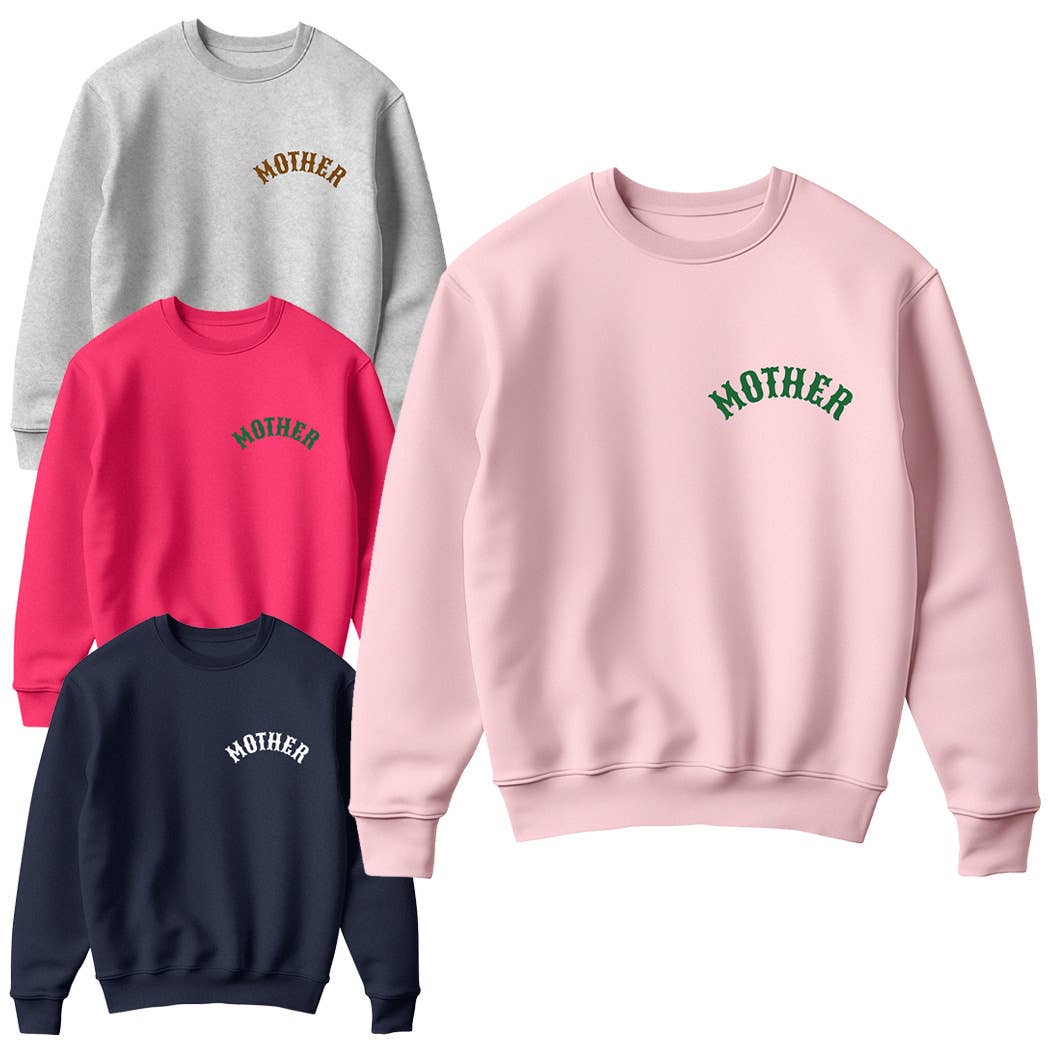 Fashion City - Wholesale Graphic Sweatshirt - Women's - MOTHER Text Logo Print Fleece Sweatshirt8