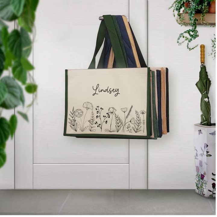 Alo Organic International - Wholesale Beach bag - Personalized Tote Bag Custom Large Jute Bag Flowers Floral.6