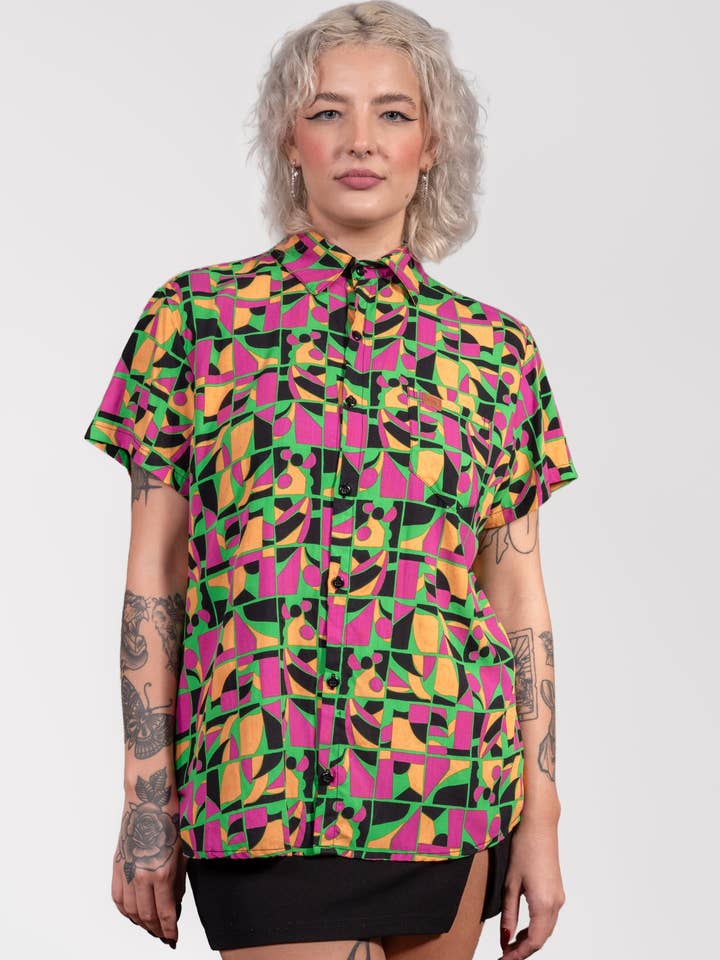 Yellow Calendoscope Shirt for wholesale by Auê Clothing