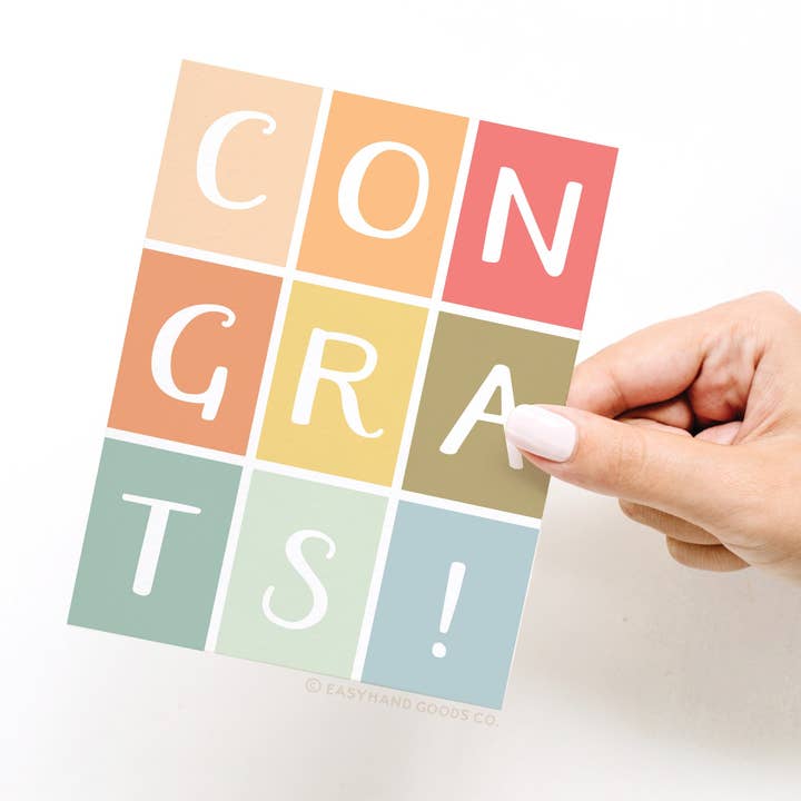 Easyhand Goods – formerly Onderkast – wholesale Congratulations card – Congrats Colorblocks Greeting Card2