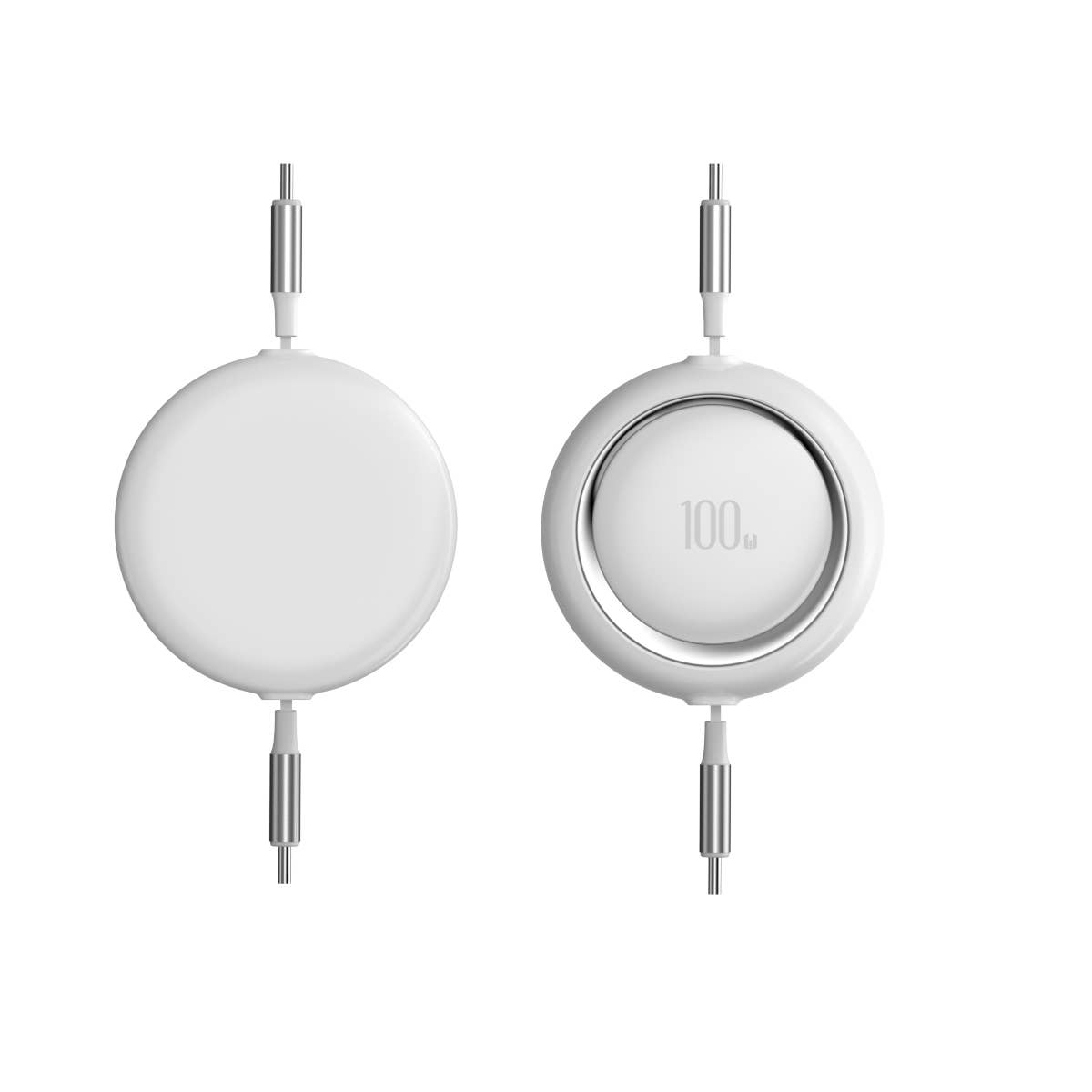 LAX Gadgets – wholesale Laddningskabel – Infällbar 100W USB-C till USB-C 4ft kabel - detaljhandelsförpackning3