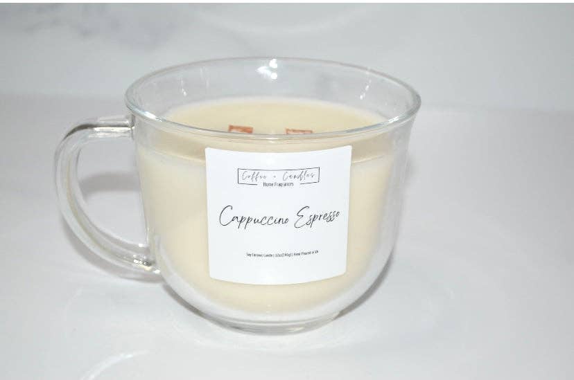 Cappuccino Candle With Wooden Wick Vegan Coffee Scented Candle Fall Candle 