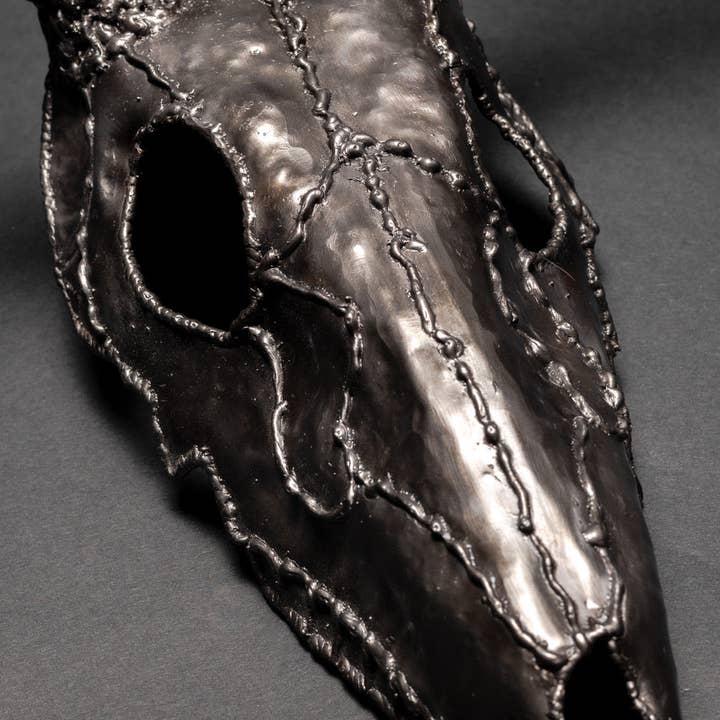 Metal Relic - Wholesale Wall Accent - "The End" 8 Point Deer Buck Skull Wall Sculpture9