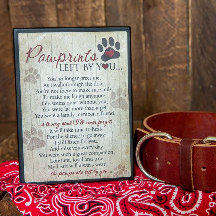 The Grandparent Gift Co. Inc. - Wholesale Plaque - Pawprints Left By You Pet Memorial Wall Plaque 6071