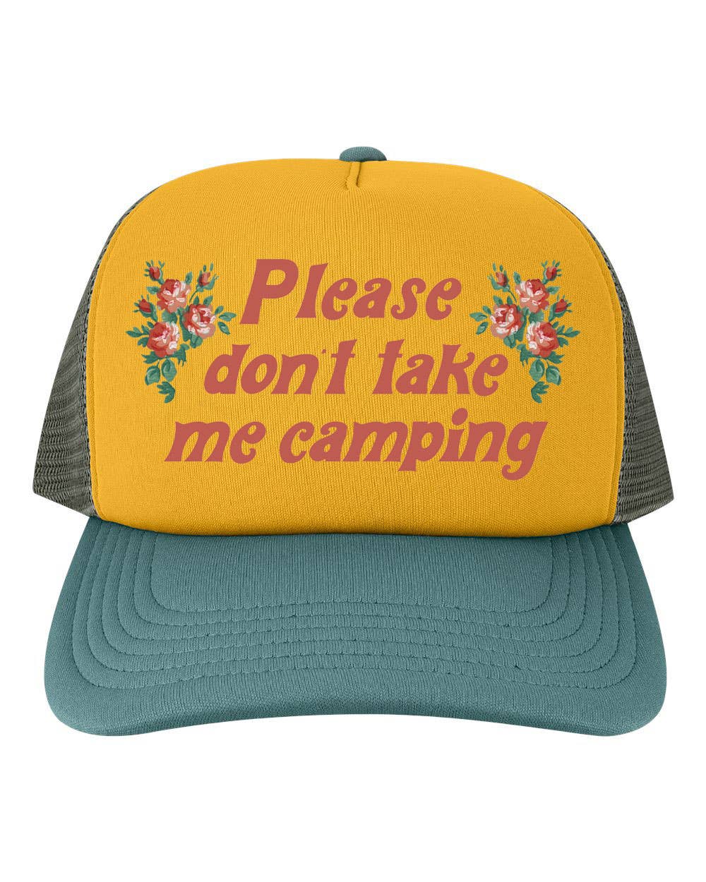 The Coin Laundry – boné - Mulher por atacado – Boné Don't Take Me Camping Trucker - Chapéu de beisebol traseiro em malha1