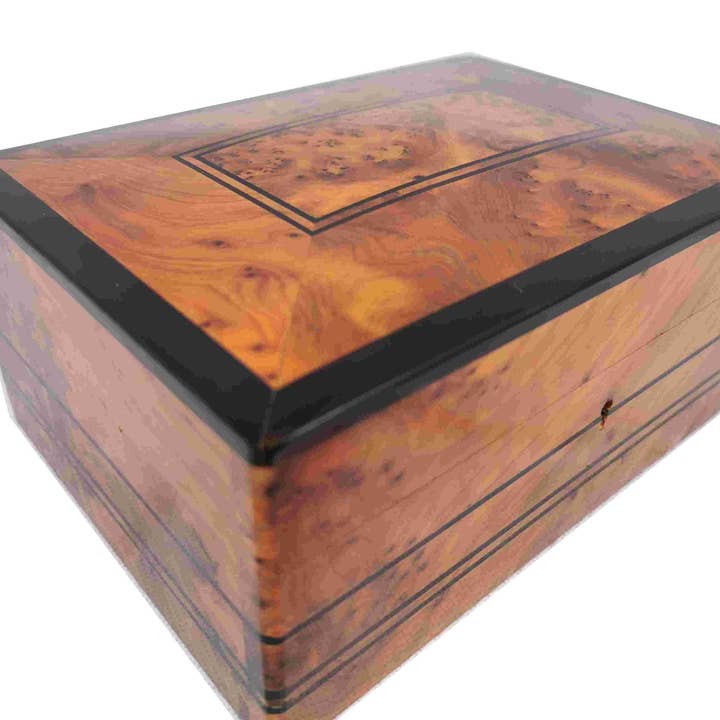 BONGUSTOSTYLE - Vente Boîte/rangement à bijoux - Boîte à bijoux artisanale en Thuya et ébène 22x16x9 cm