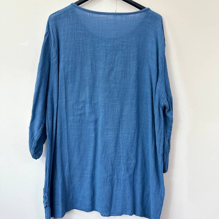 Italian Linen Viscose Lace Trim Tunic Top and other Purchase Wholesale lace roll. Free Returns & Net 60 Terms on Faire trending on Faire.