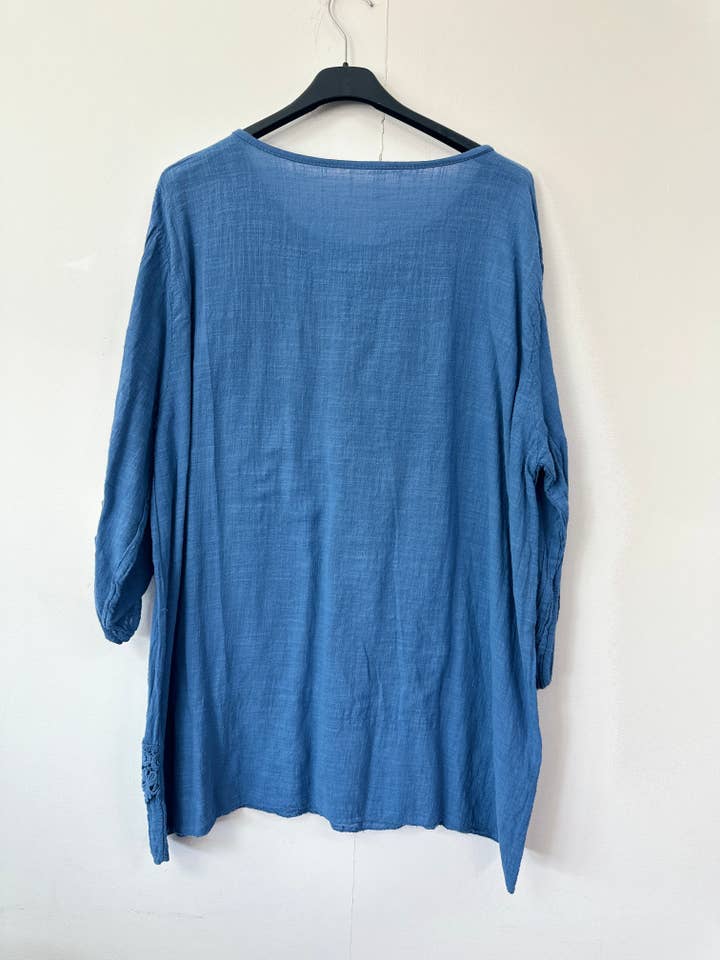 Miss Bold - Wholesale Tunic – Women’s - Italian Linen Viscose Lace Trim Tunic Top2