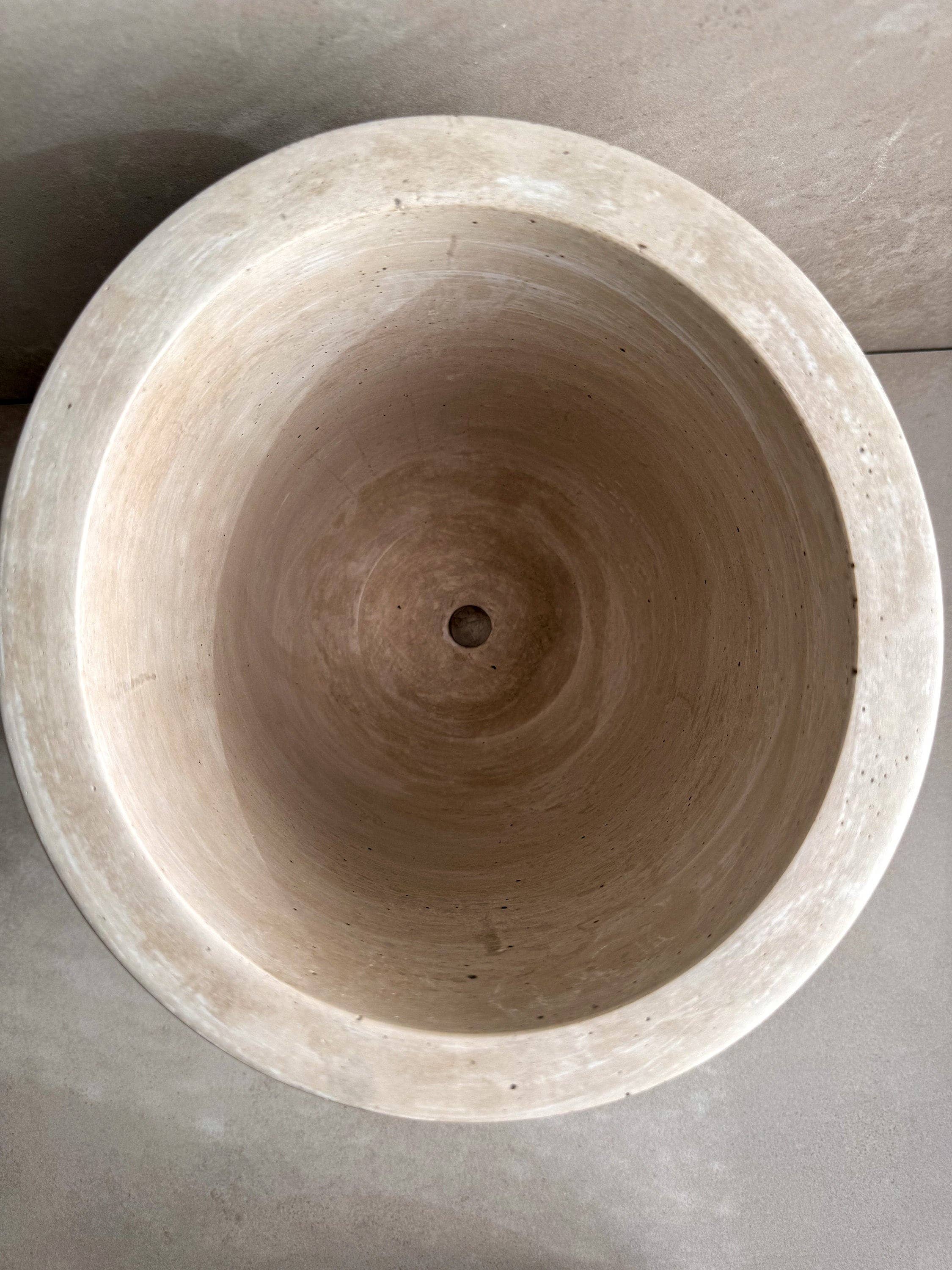 Minimal Loot Design - Vente Pot - Jardinière en béton avec soucoupe, grand pot de fleurs moderne, jardinière à bulles, pot en ciment décoratif, pot minimaliste avec drainage, grand pot nordique9