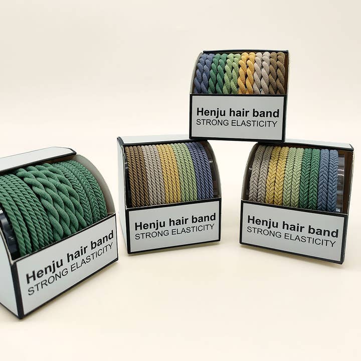 10PCS BRAIDED CORD SUPER STRETCHY ELASTIC HAIR TIE_CWAHA0331 for wholesale by ACCITY