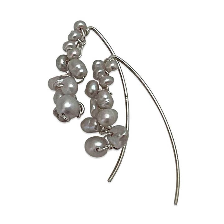 Zarte Kokon-Ohrringe - Graue Perle für den Großhandel von Delisch Jewelry & Accessories