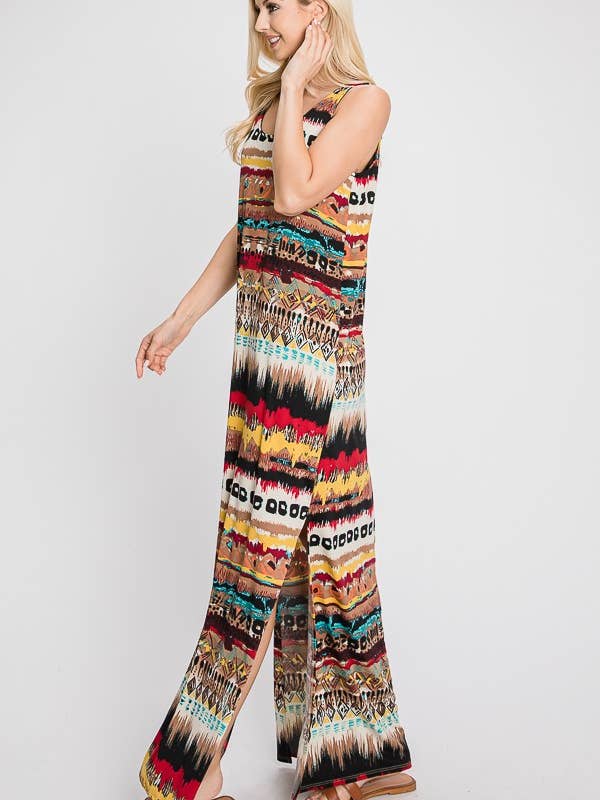 JADE BY JANE – Engroshandel Kjole - Dame – TRIBAL PRINT MAXI KJOLE - KRD41326