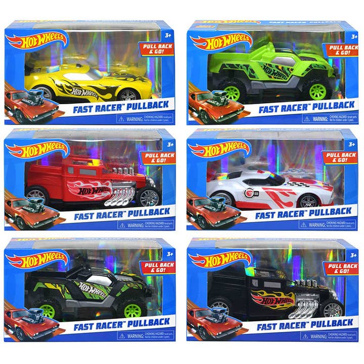 Hot Wheels Rückziehautos Sortiment in Fensterbox für den Großhandel von Deluxe Import Trading