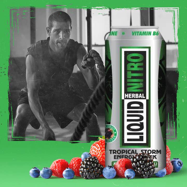 Liquid Nitro Beverages – Großhandel Sport-/Energydrink – Flüssiges Nitro - Tropical Storm, 16 oz Dose