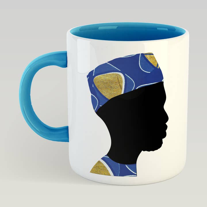 Man of Wisdom (Blue) Mug for wholesale by AfroTouch Design