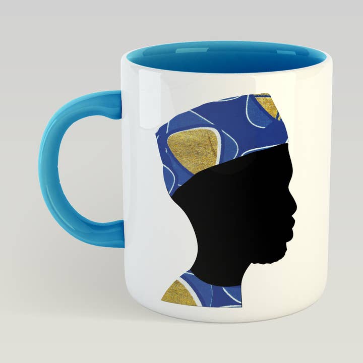 Man of Wisdom (Blue) Mug for wholesale by AfroTouch Design