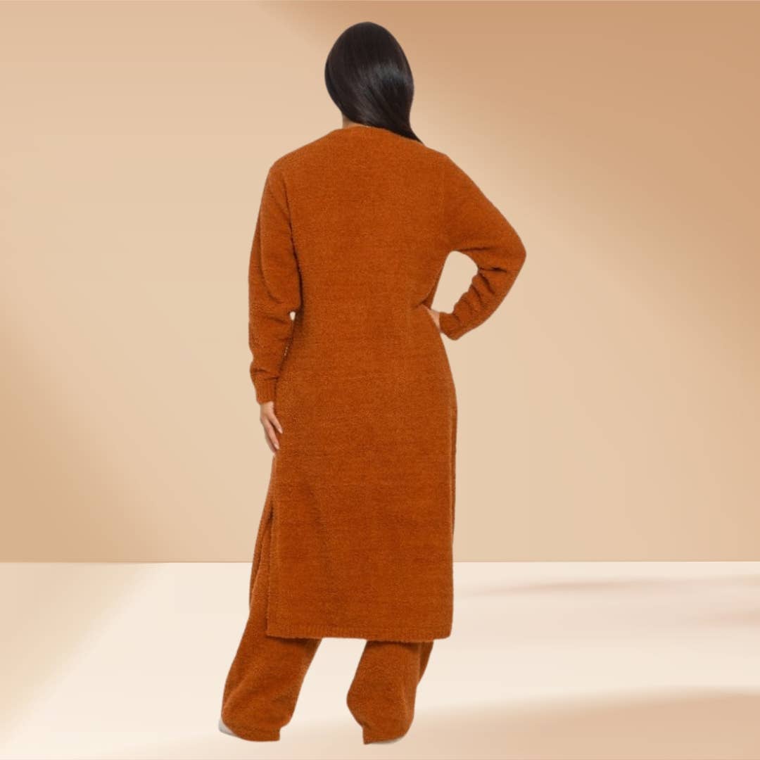 Celystrends - Vente Ensemble de vêtements d'intérieur – femme - Ensemble de 3 pièces Ensemble de détente douillet Teddy comme Skim10