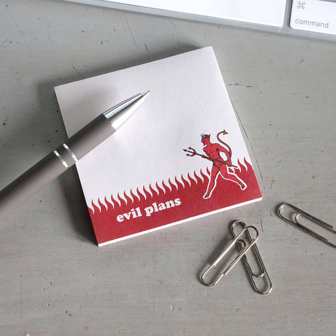 Bad Betty Greeting Co. - Vente Notes autocollantes/post-it - Evil Plans - Bloc-notes autocollant drôle et sarcastique1