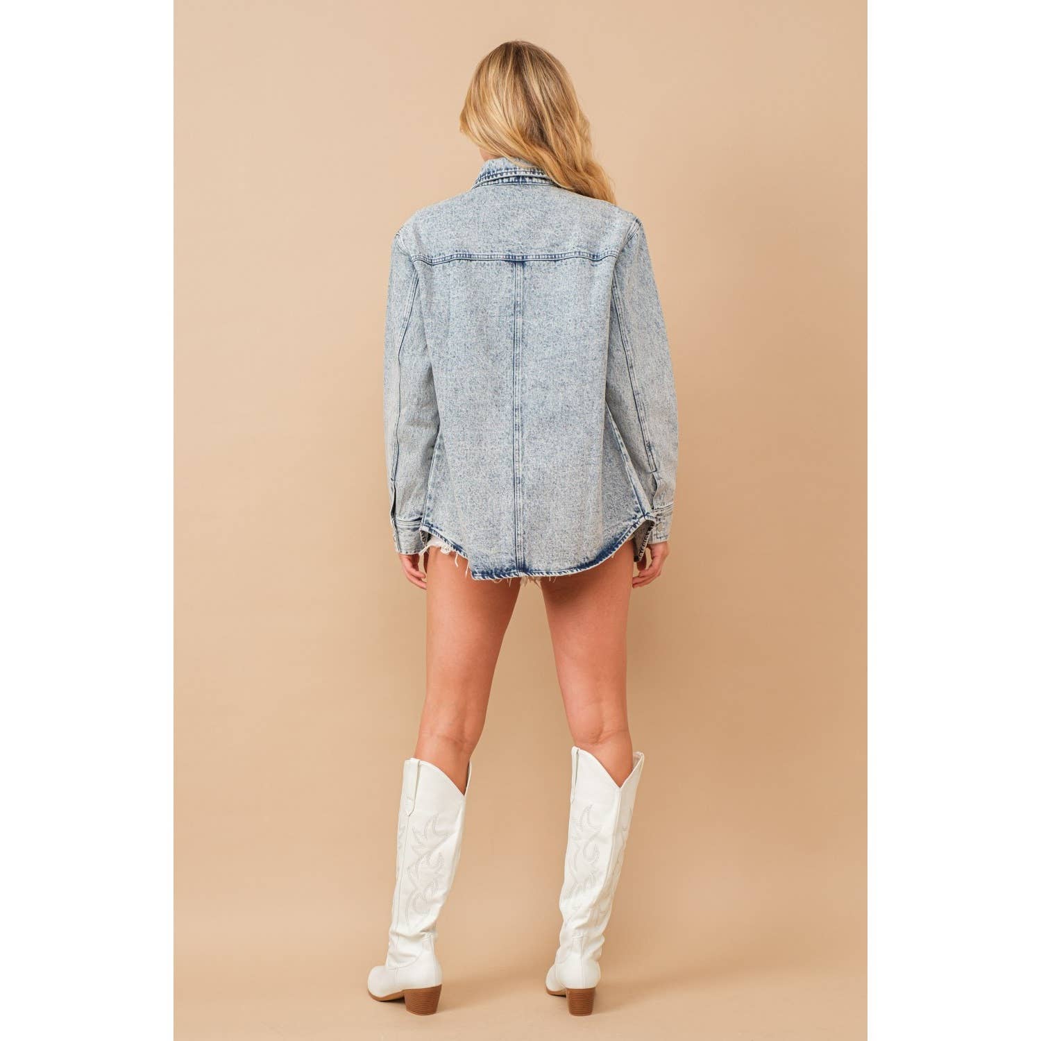 Apolline - Wholesale Denim Jacket - Women's - WASHED WESTERN PATCHWORK DENIM JACKET8