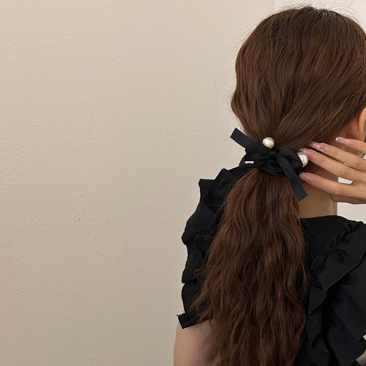 ACCITY - Wholesale Scrunchie - Women's - PEARL DECORATION SCRUNCHIES ELASTIC HAIR TIES_CWAHA072834