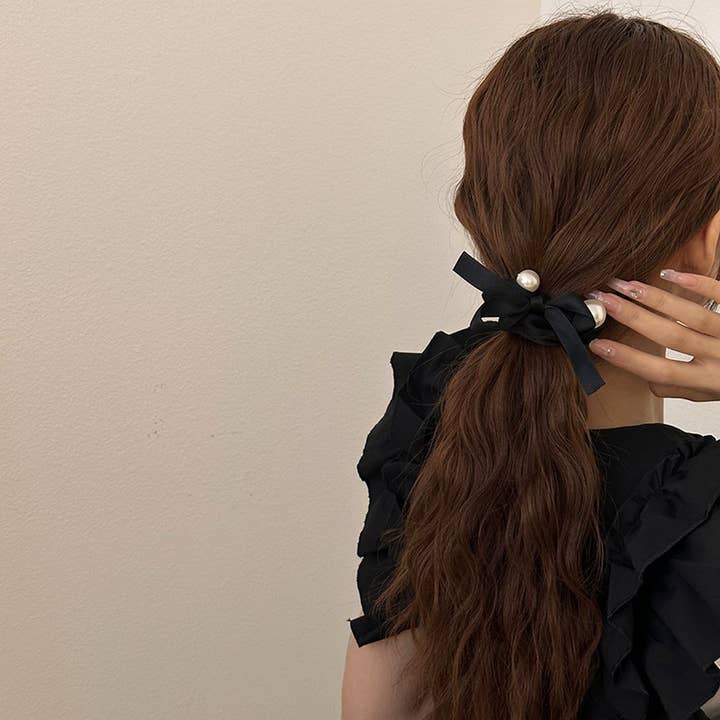 ACCITY - Wholesale Scrunchie - Women's - PEARL DECORATION SCRUNCHIES ELASTIC HAIR TIES_CWAHA072834