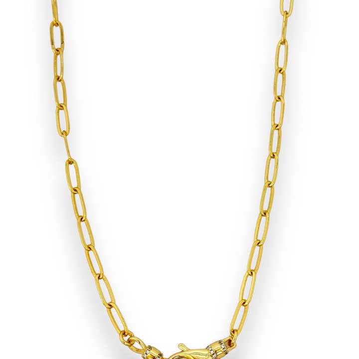 Shiver + Duke - Wholesale Link & Chain Necklace - Gold Medium Paperclip Chain - Interchangeable Charms0