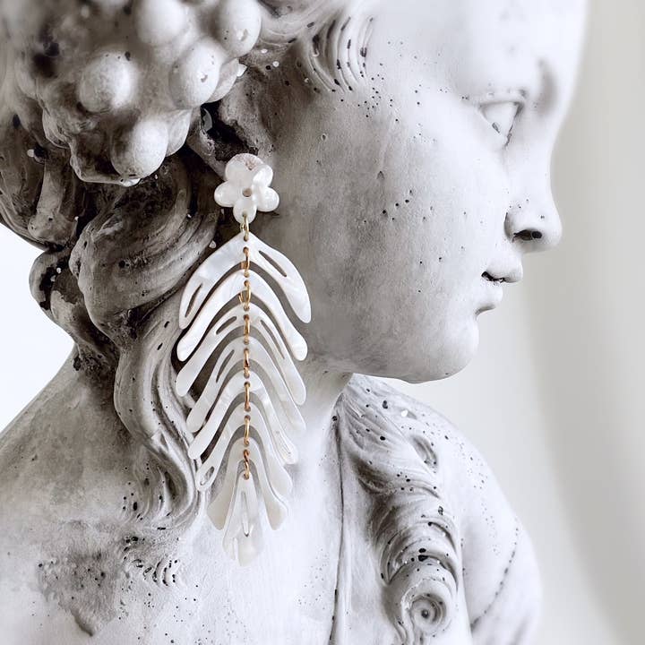 Pearl and Ivy Studio - Wholesale Dangle Earrings - Boho statement dangle earrings - feather frost3