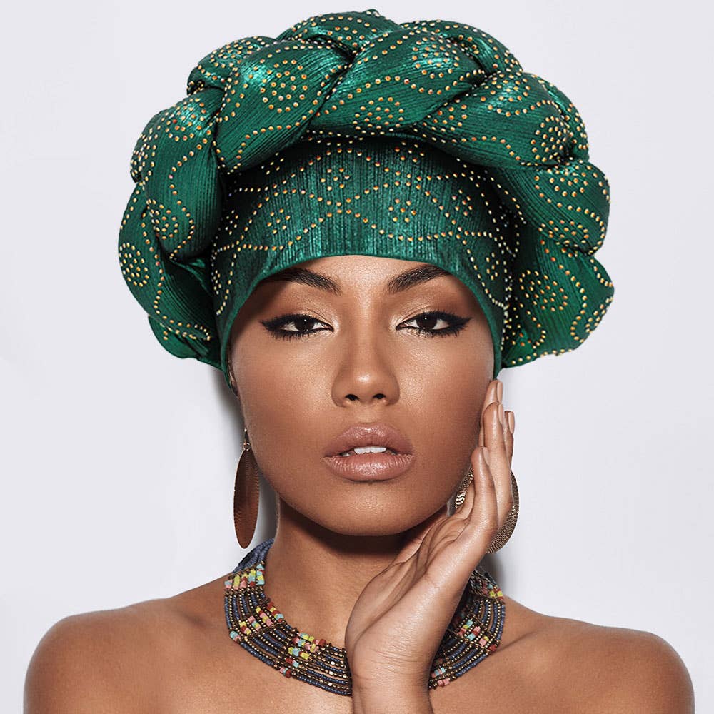 Sensibling Corp. - Wholesale Turban - Women's - Bling Studded Braided Turban Hair Wrap9