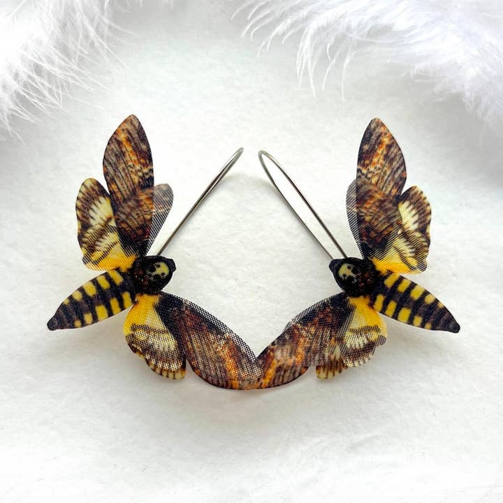 Skull Moth Earring for wholesale by OhMyButterfly