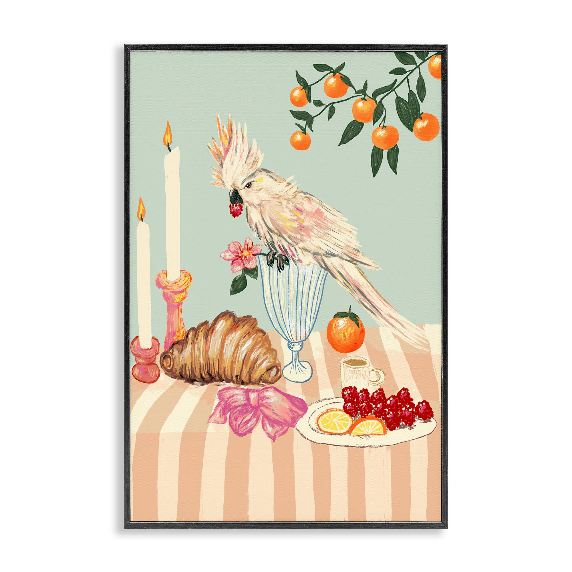 Stupell Industries - Vendita all'ingrosso Cartello da parete - Colazione con Calopsite Uccello Incorniciato Giclée0