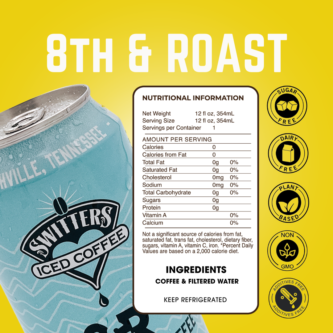 Switters Iced Coffee - Wholesale Iced Coffee/Cold Brew - Nitro Iced Coffee - 8th & Roast Collaboration (12oz)1