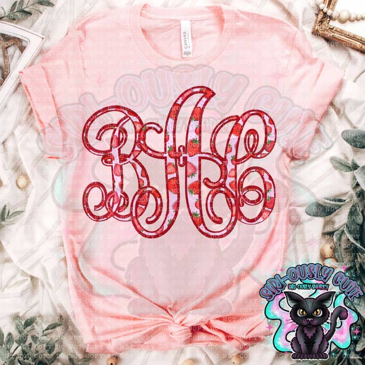Strawberry Vine Monogram for wholesale by Siri-Ously Cute