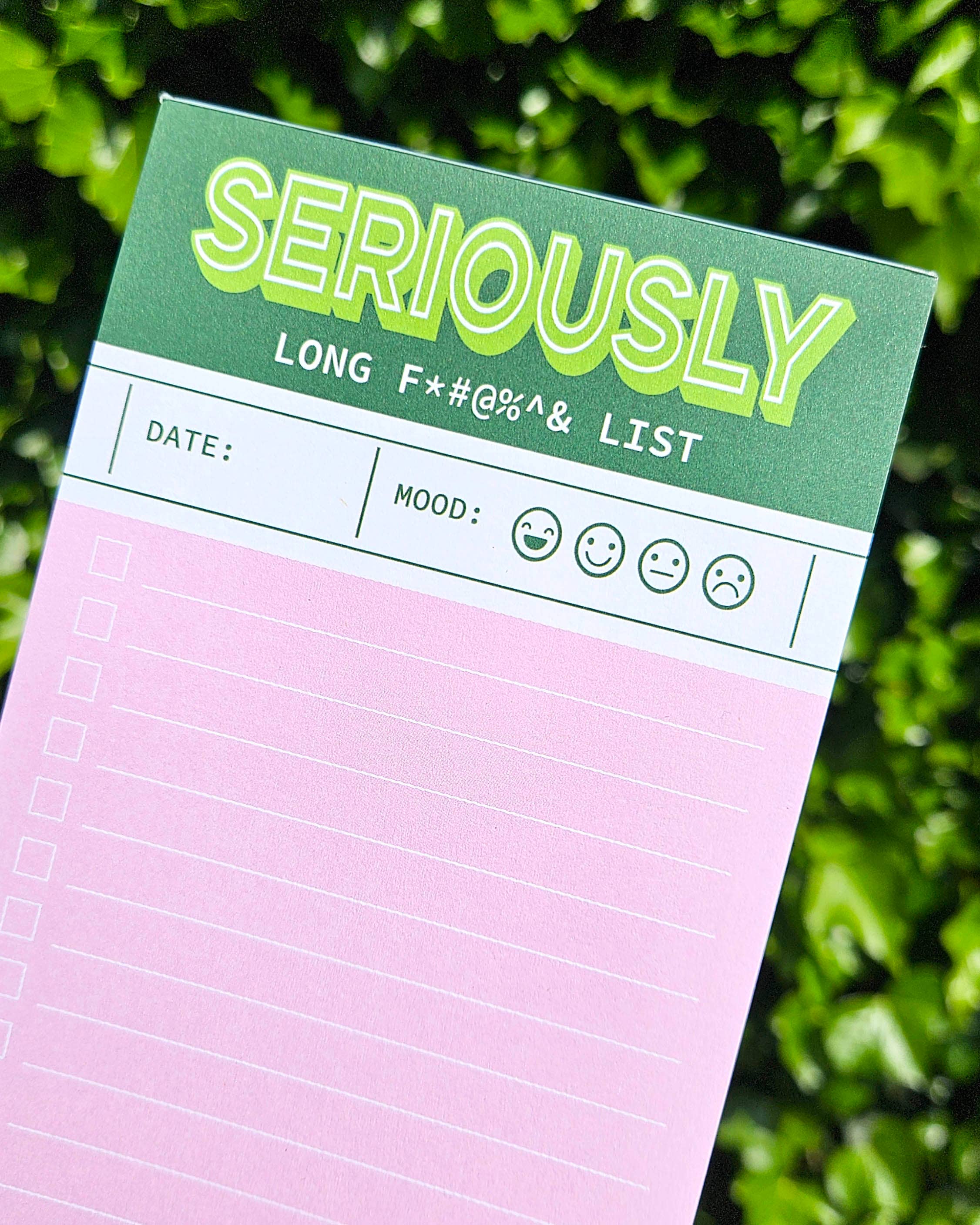 Studio Inktvis - Wholesale Notepad - Green pink funny Seriously long funking to do list notepad1