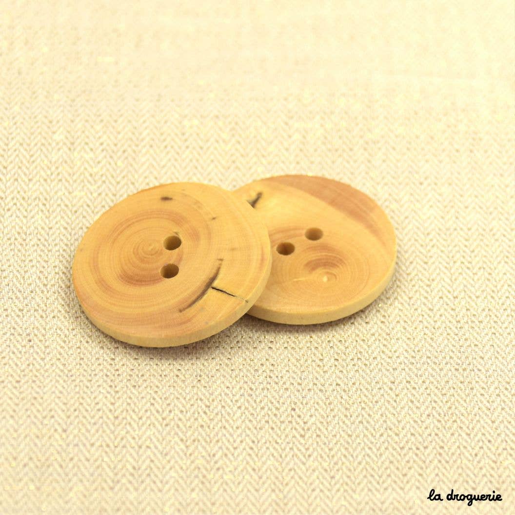 LA DROGUERIE - Wholesale Sewing Button/Snap - "Boxwood button 2 holes" 31 mm0